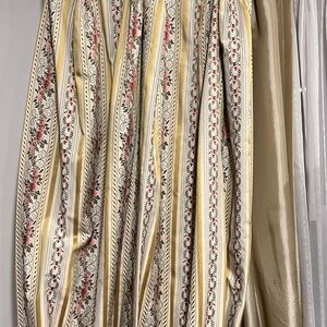 Elegant Floral Striped Curtains set 2 total
